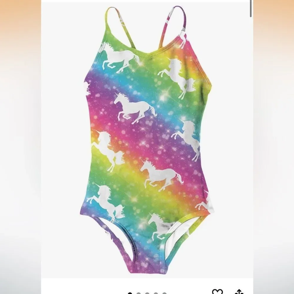 SZ LRG Girls One Piece Swimsuits Quick Dry Beach Swimwear Bathing Suit for Beach